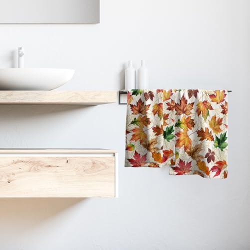 Autumn Burnt Orange Fall Leaf Kitchen Tea Dish Towels 2 Pack Fall Colorful - Image 6