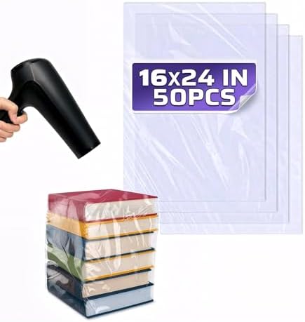 PalaYou 50 Pcs Heat Shrink Wrap Bags, 16 x 24 In, by PalaYou