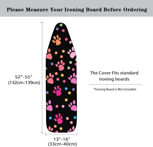 Flashideas Dog Paw Prints Ironing Board Cover and Pad- 52" x 13" Iron Board - Image 6