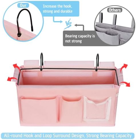 Lilithye Bedside Caddy, Bedside Storage Bag Hanging Organizer - Image 6