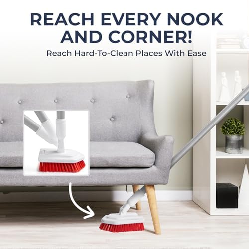 Shower Scrubber with Long Handle, Stiff Bristles Grout-Brush, Tub Scrub-Brush - Image 6