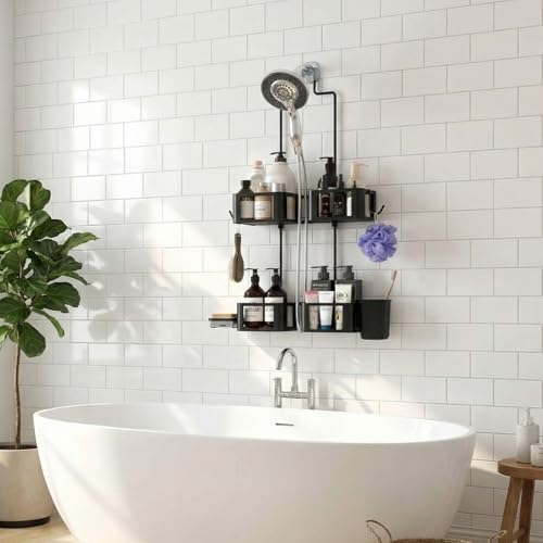 Haging Shower Caddy for Handheld Showerheads, Over Head Shower organizer - Image 2