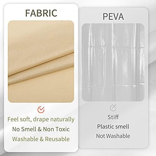 ALYVIA SPRING Stall Waterproof Fabric Shower Curtain or Liner Khaki - Image 4