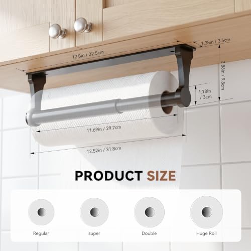 Paper Towel Holder Under Cabinet, Aluminum Alloy Wall Mount Paper Towel Holder - Image 5