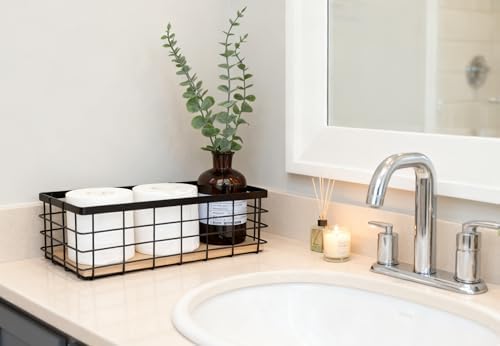 ShabbyDecor Detachable Wood Base Wire Basket tabletop or wall mount - Image 6