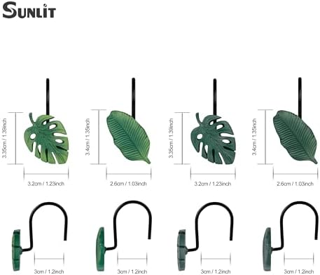 Tropical Leaf Decorative Shower Curtain Hooks, Monstera Deliciosa Strelitzia - Image 2