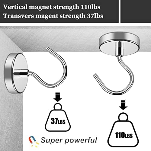 Grtard 4 Pack Heavy Duty Magnetic Hooks, 110 lbs Neodymium Magnet Hooks - Image 4