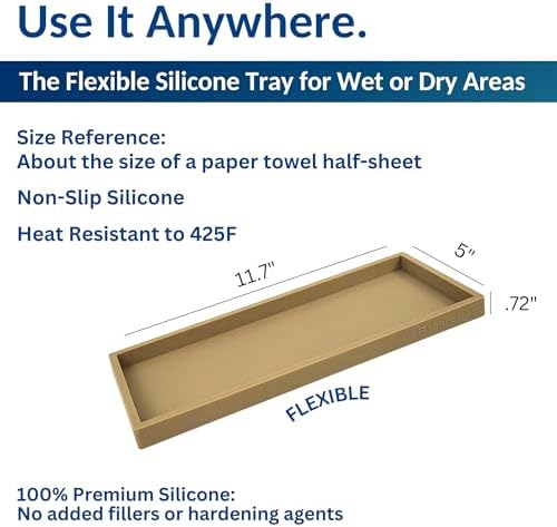 Spacewiser Silicone Countertop & Vanity Tray – 11.7” Bathroom Counter Tray - Image 3