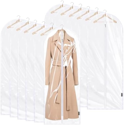 BALEINE 12PK Clear Garment Bags by BALEINE