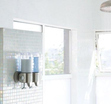 simplehuman Triple Wall Mount Pumps, Hotel-Grade Refillable 3-Chamber Shampoo - Image 2
