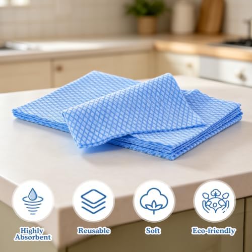 74 Pcs Reusable Cleaning Cloths, 11.8 x 20 Cleaning Wipes - Image 2