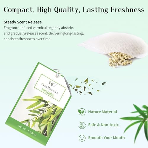 Green Bamboo Scented Sachets Bag 6 Pack - Image 3
