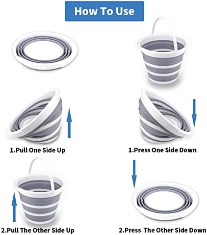 Collapsible Bucket 10L 2.6 Gallon Cleaning Bucket Mop Bucket Folding Foldable - Image 4