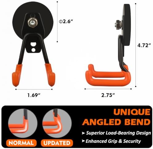 MUTUACTOR Upgraded Magnetic Hooks, Φ2.59” 20lbs Magnet Garage Storage System - Image 5