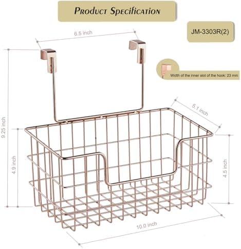 JUNCHU CHERRY Wire Hanging Storage Basket 2 Packs, Wall Mounted Kitchen - Image 2