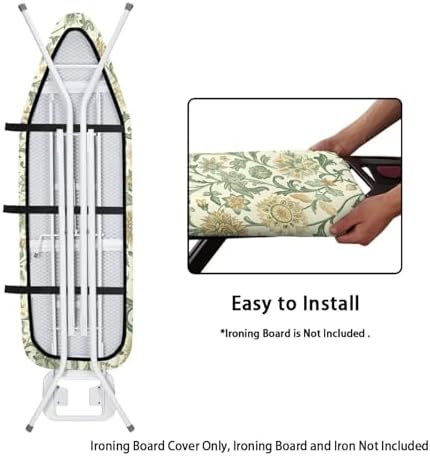 Yellow Green Floral Tabletop Ironing Board Cover Standard Ironing Board - Image 4