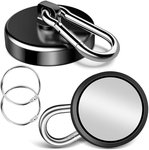 200Lbs Magnetic Carabiner Hooks 2Pcs Strong Magnetic Hooks Heavy Duty by VSKIZ