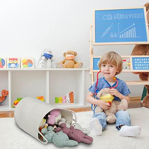 XUANGUO White Cotton Rope Laundry Basket Hamper - Image 7