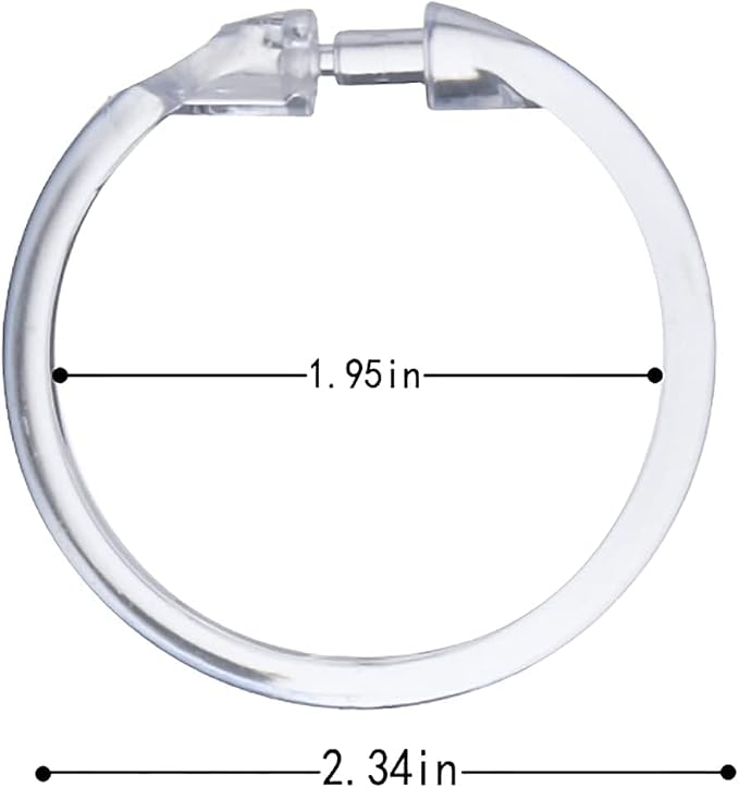 Kutesna 24 PCS Clear Plastic Shower Curtain Rings, Easy Snap Closure Shower - Image 2