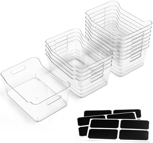 12 PACK Multi-Use Clear Plastic Storage Bins - Image 2