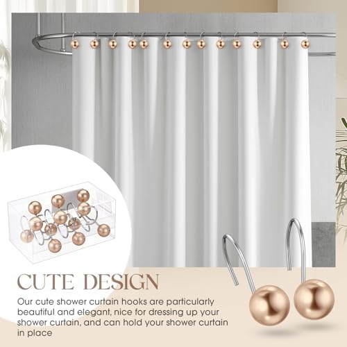 Threehoney 12 Pcs Cute Shower Curtain Hooks Shower Curtain Ring - Image 2
