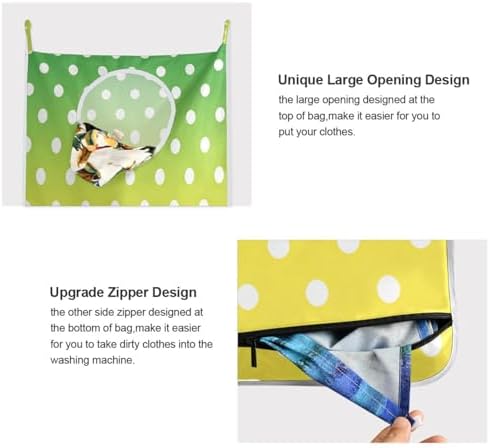 2PCS Hanging Laundry Hamper Bag Over the Door Laundry Hamper Wall Hamper Large - Image 4