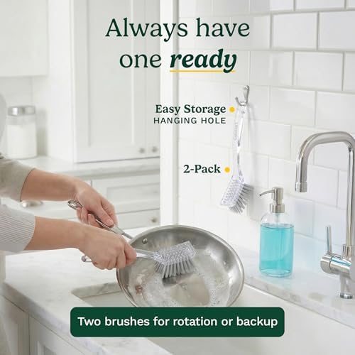 Cuisinart Dish Brush with Handle, 2 Pack, Firm Bristles - Image 6