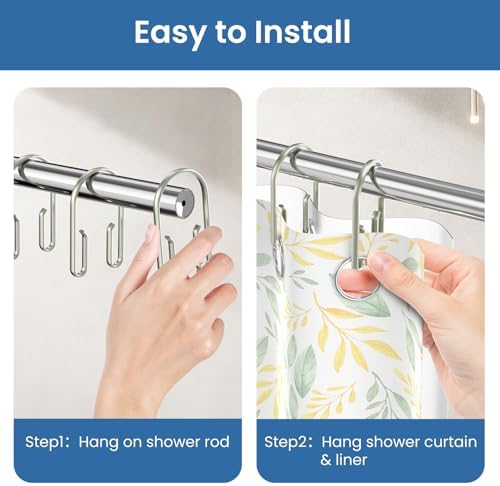 Shower Curtain Hooks Rings ，Double Sided Shower Curtain Hooks Rust Proof，12 pcs - Image 4