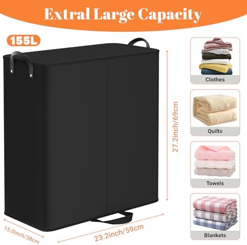 155L 2 Section Laundry Hamper - Image 2