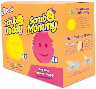 Scrub Daddy 4 Scrub Daddy Sponges & 4 Scrub Mommy Kitchen Sponges - Image 2
