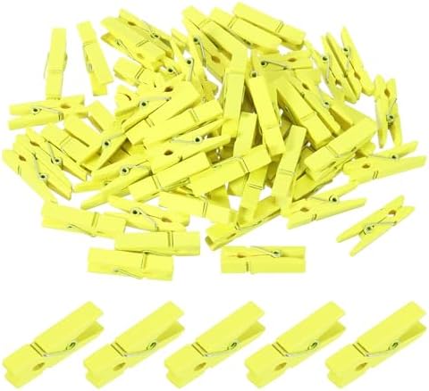 uxcell 200 Pcs Wooden Clothespins, 1.4 Inch Clothes Pins Wooden Colored Small by uxcell