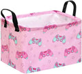 MAIZMZ Girls Storage Basket, Waterproof Lining, Leather Handles, Collapsible by MAIZMZ