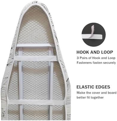 Ironing Board Cover and Pad Standard Size 15" x 54", 3 Pairs of Hook and Loop - Image 4