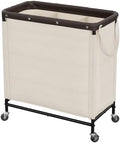 StorageWorks 3 Section Laundry Hamper, 120L Beige Sorter Cart by StorageWorks