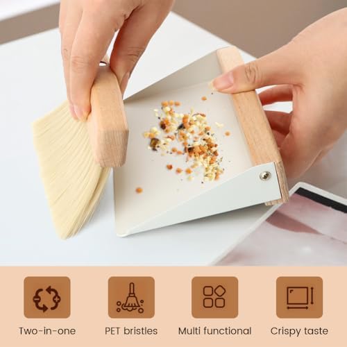 Mini Dustpan and Brush Set, Small Beechwood Dust Pan and Brush Set, Portable - Image 5