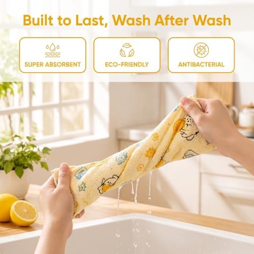 Printed Kitchen Cleaning Cloth Roll, Thick Absorbent Hand-Tear Lazy Cloth - Image 6