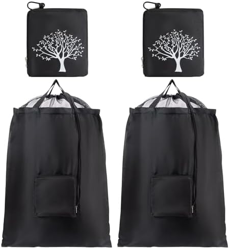 2 Packs Travel Laundry Bags, CLEADUS Foldable Dirty Clothes Bag 【Upgraded】 by CLEADUS