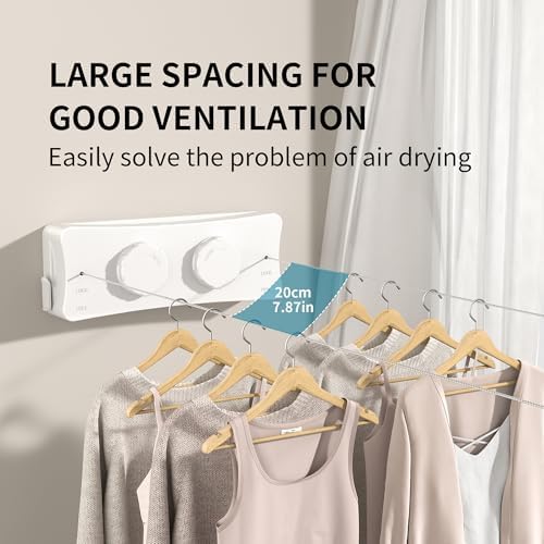 JOOM Retractable Clothesline Indoor, Dual 2 x 13.8 FT Clothes Lines - Image 7