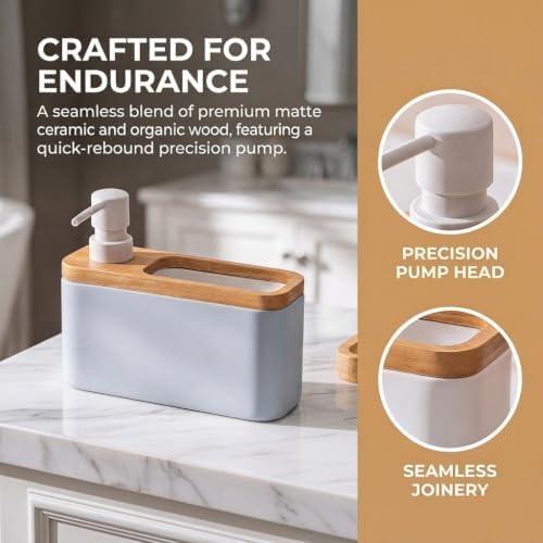 RQYIXI 2-in-1 Ceramic Soap Dispenser - Image 4