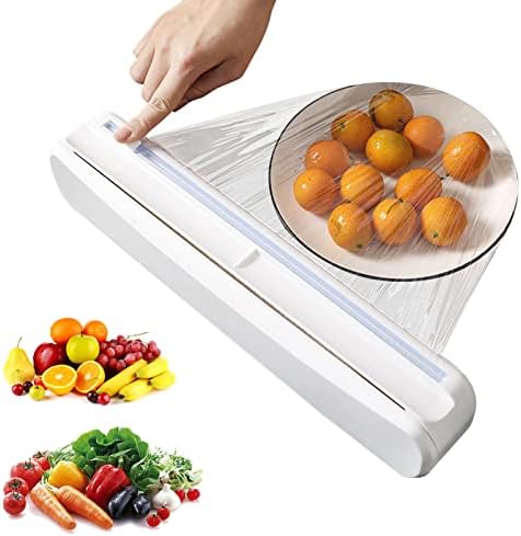 Plastic Wrap Dispenser With Cutter, Reusable Cling Film Dispenser, Cling Wrap by Enjoycoo