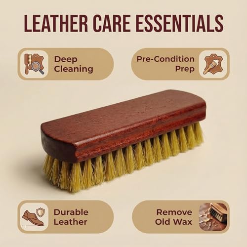 2 Pack Boar Bristle Shoe Brush for Deep Care & Polish - Image 6