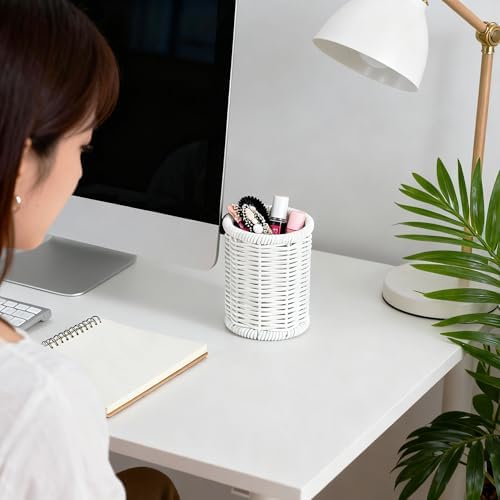Rattan Jars, Cotton Pad Floss Jar Bathroom Vanity Desk Storage - Image 3