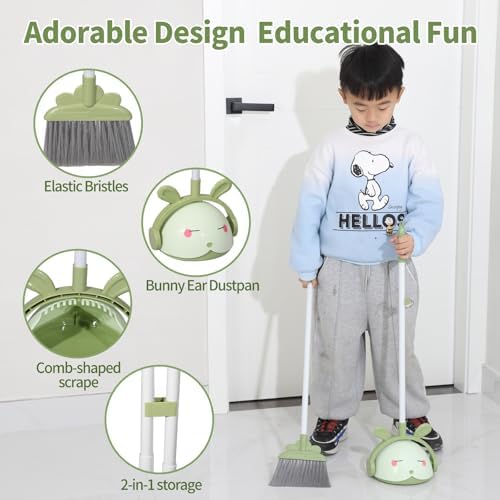 Midoneat Kids Cleaning Toy Set, Mini Child Broom, Mop and Dustpan, Little - Image 5