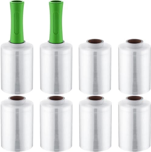 Jutom 8 Pcs Mini Stretch Film Industrial Shrink Wrap Roll Plastic Film by Jutom