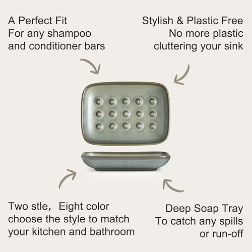Miamolo Bar Soap Holder, Ceramic Soap Dish - Image 3