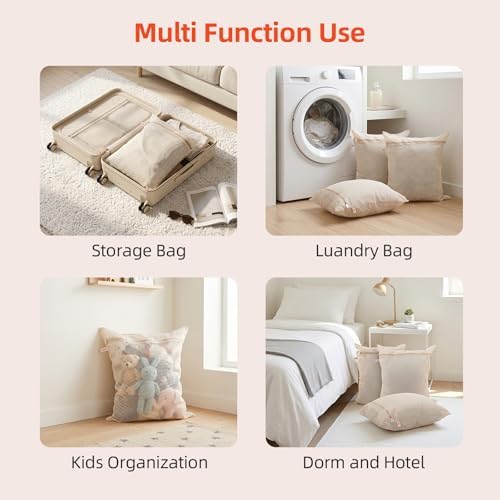 MADIKA 100% Pure Cotton Mesh Laundry Bags Large, Premium Soft, No Dye - Image 7