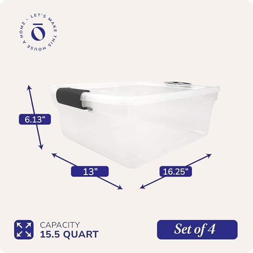 HOMZ Clear Plastic Storage Bins - Image 4