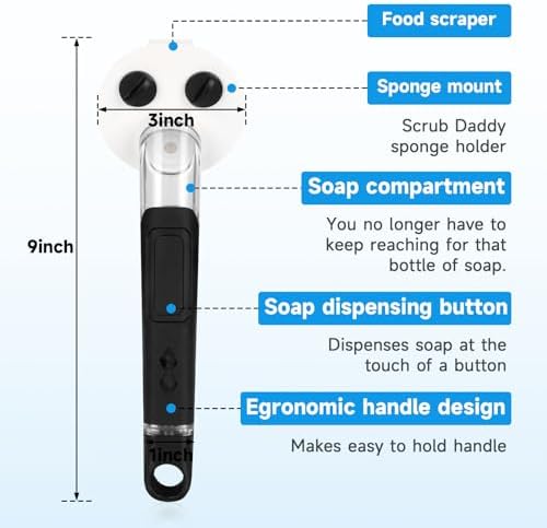 Smile Sponge Dish Wand Holder for Round Smiley Face Sponge Soap Dispensing - Image 5