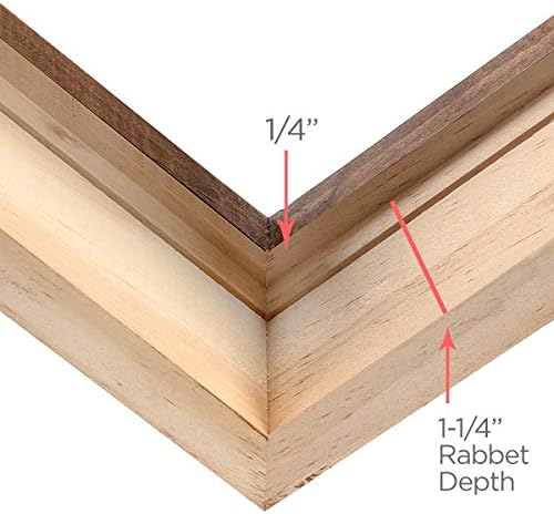Creative Mark Ambiance Unfinished Deep Gallery Frame, 5x5" Open Back Natural Wood Frames for Canvas and Mounted Artwork, 3/4" Face, 1-1/4" Deep, No Glass or Backing