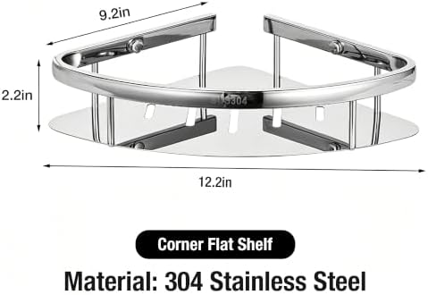 Corner Shower Caddy, 304 Stainless Steel Bathroom Shelf Organizer, Wall Mounted - Image 2